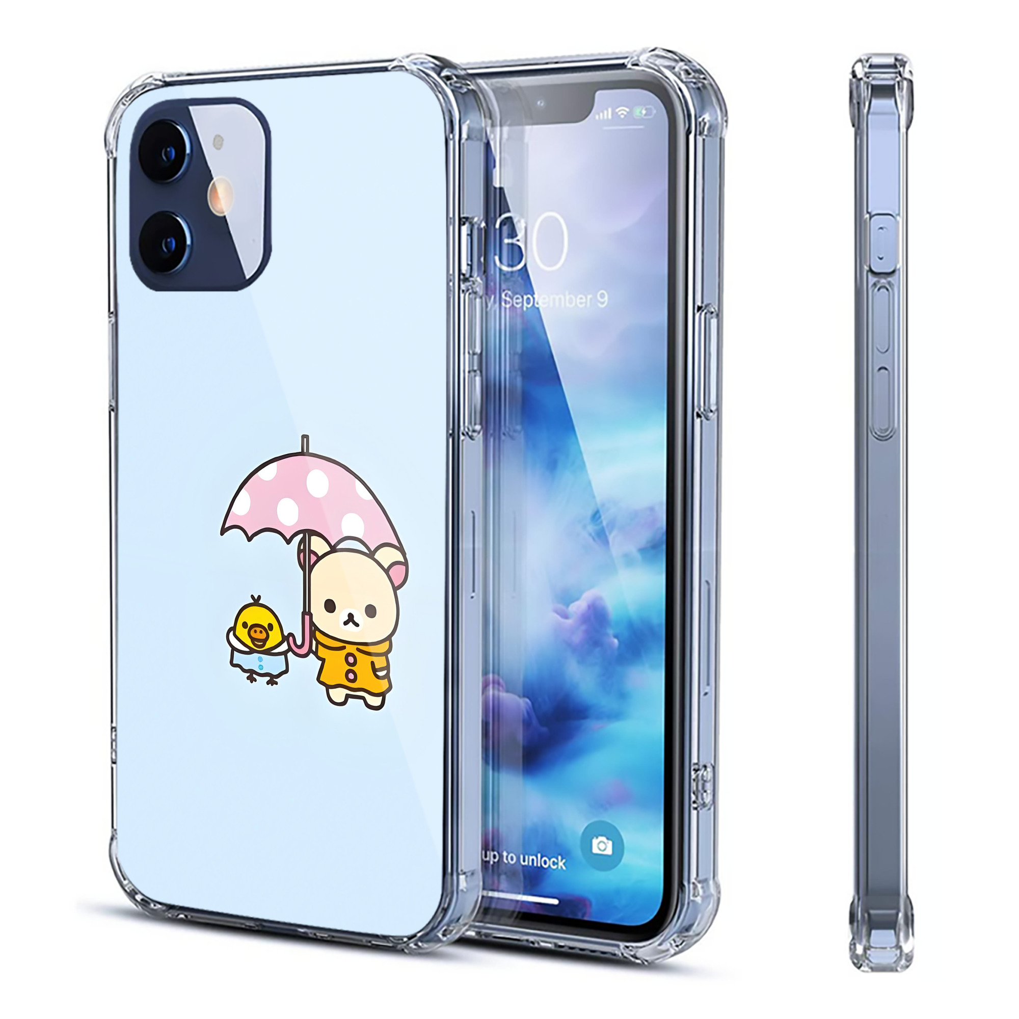 （画像用） リラックマ リラックマ キイロイトリ Rilakkuma Korilakkuma Kiiroitori 【iPhone 12シリーズ対応】透明スマホケース（クリアソフトケース）